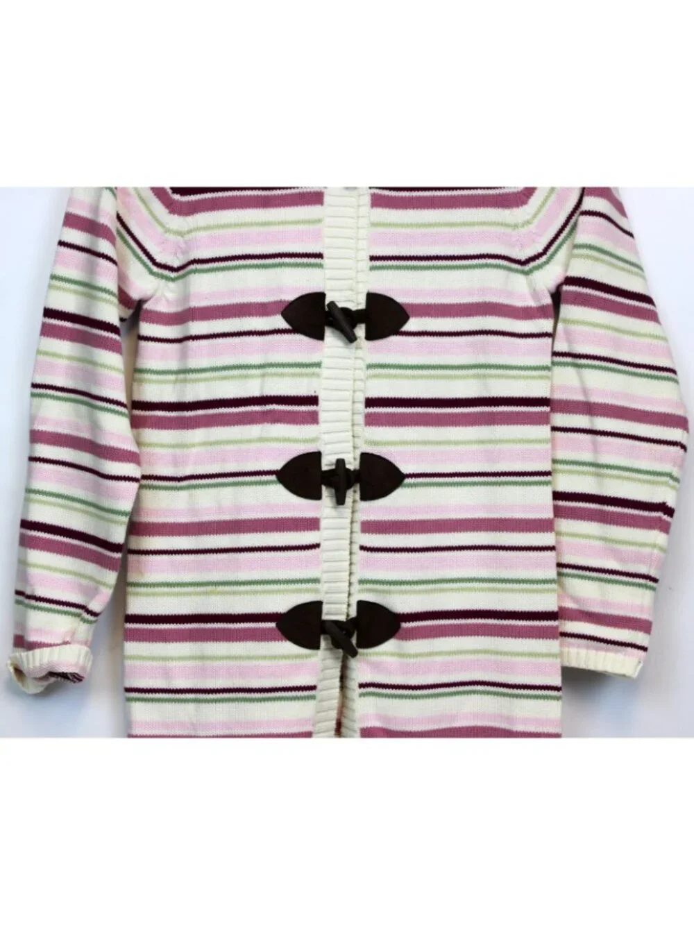 2005 Gymboree Winter Princess Long Cardigan Sweater Hoodie Duster Striped sz 12